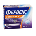 ФЕРВЕКС ВИТАМИН C ефервесцентни таблетки 330 мг/200 мг 20 броя / UPSA FERVEX VITAMIN C 330 mg/200mg effervescent tablets