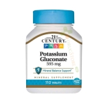 КАЛИЙ ГЛЮКОНАТ таблетки 595 мг 110 броя / 21ST CENTURY POTASSIUM GLUCONATE