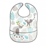 КАНПОЛ НЕПРОМОКАЕМ ЛИГАВНИК С ДЖОБ JUNGLE СИВ / CANPOL BABIES BIB WITH POCKET JUNGLE GREY