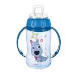 КАНПОЛ ПРЕХОДНА ЧАША СЪС СИЛИКОНОВ НАКРАЙНИК И ДРЪЖКИ СИНЯ 320 мл / CANPOL BABIES TRAINING CUP WITH SILICONE SPOUT AND HANDLES BLUE 320 ml