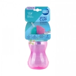 КАНПОЛ ПРЕХОДНО НЕТЕЧАЩО ШИШЕ С МЕКА СЛАМКА РОЗОВО 12 м+ 370 мл / CANPOL BABIES SPORT CUP WITH FLIP-TOP STRAW PINK 12 m+