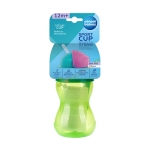 КАНПОЛ ПРЕХОДНО НЕТЕЧАЩО ШИШЕ С МЕКА СЛАМКА ЗЕЛЕНО 12 м+ 370 мл / CANPOL BABIES SPORT CUP WITH FLIP-TOP STRAW GREEN 12 m+