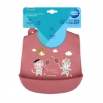 КАНПОЛ СИЛИКОНОВ ЛИГАВНИК С ДЖОБ BONJOUR PARIS ЧЕРВЕН / CANPOL BABIES SILICONE BIB WITH POCKET BONJOUR PARIS RED 