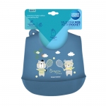 КАНПОЛ СИЛИКОНОВ ЛИГАВНИК С ДЖОБ BONJOUR PARIS СИН / CANPOL BABIES SILICONE BIB WITH POCKET BONJOUR PARIS BLUE