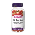 КОСА, КОЖА И НОКТИ ГЪМИ желирани таблетки с вкус на ягода 140 броя / WEBBER NATURALS HAIR SKIN NAILS GUMMIES strawberry flavour gummies 