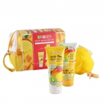 КОЗМЕТИЧЕН КОМПЛЕКТ FRUIT SALAD МАНГО, КИВИ И АВОКАДО + ГЪБА ЗА БАНЯ / AGIVA NATURES OF AGIVA ROSES FRUID SALAD GIFT SET