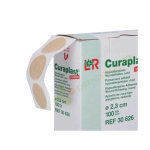 КРЪГЛА ЗАМОЗАЛЕПВАЩА СЕ ПРЕВРЪЗКА Ф 2.3 см 100 броя / LOHMANN & RAUSCHER CURAPLAST SENSITIVE HYPOALLERGENIC ADHESIVE WOUND DRESING, ROUND F 2.3.cm