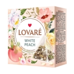 ЛОВАРЕ ЧАЙ WHITE PEACH филтър пирамида 15 броя / LOVARE TEA WHITE PEACH tea bags pyramids
