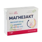 МАГНЕЗАКТ ДЕПО МАГНЕЗИЙ 500 мг+ВИТАМИНИ B1, B2, B6, B12 таблетки 30 броя / ARO LIFE MAGNEZACT DEPO MAGNEZIUM 500 mg+VITAMINS B1, B2, B6, B12  