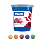 МИЛАН ТЕСТО ЗА МОДЕЛИРАНЕ С БЛЕСТЯЩ ЕФЕКТ 5 ЦВЯТА 142 г / MILAN SOFT DOUGH GLITTER 5 COLORS 142 g