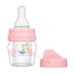 МИНИ Стъклено шише с два накрайника 0-6 месеца 30 мл / WEE BABY MINI GLASS BOTTLE 0-6 months