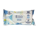 МОКРИ КЪРПИ ЕВЕНТ БЕБЕ ЕКСТРА СОФТ ВОДА 99.3% 60 броя КАПАК / EVENT BABY EXTRA SOFT WATER 99.3% WET WIPES