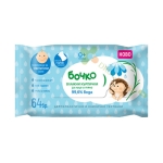 МОКРИ КЪРПИ ЗА ЛИЦЕ И ТЯЛО С 99.6% ВОДА БОЧКО 64 броя / BOCHKO WET WIPES FOR FACE AND BODY WITH 99.6% WATER