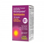 НАТУРАЛ ФАКТОРС БЕНФОТИАМИН B1 150 мг + ВИТАМИН B1 10 мг капсули 30 броя / NATURAL FACTORS BENFOTIAMINE B1 + VITAMIN B1 
