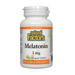 НАТУРАЛ ФАКТОРС МЕЛАТОНИН сублингвални таблетки 1 мг 90 броя / NATURAL FACTORS MELATONIN