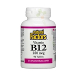 НАТУРАЛ ФАКТОРС ВИТАМИН Б12 таблетки 250 мкг 90 броя / NATURAL FACTORS VITAMIN B 12