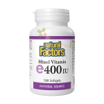 НАТУРАЛ ФАКТОРС ВИТАМИН E ТОКОФЕРОЛИ МИКС 400 IU капсули 268 мг 180 броя / NATURAL FACTORS VITAMIN E MIXED VITAMIN E 400 IU 268 mg