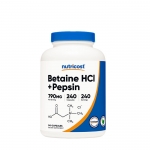 БЕТАИН ХИДРОХЛОРИД + ПЕПСИН капсули 240 броя / NUTRICOST BETAINE HCL + PEPSIN