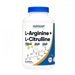 L-АРГИНИН + L-ЦИТРУЛИН капсули 240 броя / NUTRICOST L-ARGININE + L CITRULINE 