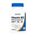 ВИТАМИН B12 (МЕТИЛКОБАЛАМИН) капсули 1000 мкг 120 броя / NUTRICOST VITAMIN B12 (METHYLCOBALAMIN)