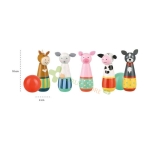 ДЪРВЕН БОУЛИНГ ЖИВОТНИТЕ ОТ ФЕРМАТА OTT03094 / ORANGE TREE TOYS FARM ANIMALS SKITTLES OTT03094