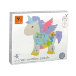 ДЪРВЕН ПЪЗЕЛ С ЧИСЛА ЕДНОРОГ OTT05925 / ORANGE TREE TOYS UNICORN NUMBER PUZZLE OTT05925