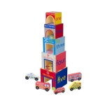 КУБЧЕТА ЗА ПОДРЕЖДАНЕ С КОЛИЧКИ OTT12350 / ORANGE TREE TOYS EMERGENCY SERVICES WOODEN STACKING CUBES OTT12350