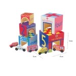 КУБЧЕТА ЗА ПОДРЕЖДАНЕ С КОЛИЧКИ OTT12350 / ORANGE TREE TOYS EMERGENCY SERVICES WOODEN STACKING CUBES OTT12350