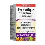ПРОБИОТИК + ПРЕБИОТИК 10 млрд. активни пробиотици капсули 50 броя / WEBBER NATURALS PROBIOTIC + PREBIOTIC 10 billions 
