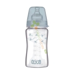 СТЪКЛЕНО ШИШЕ ЗА ХРАНЕНЕ БОТАНИК 3+ месеца 250 мл / LOVI GLASS FEEDING BOTTLE BOTANIC 3+ months