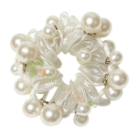 СТАНДЕЛИ ЛАСТИК ЗА КОСА СПИРАЛА С БЕЛИ ПЕРЛИ / STANDELLI HAIR TIE WHITE PEARLS