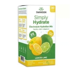 СУОНСЪН ЕЛЕКРОЛИТНА ХИДРАТИРАЩА СМЕС ЛИМОН/ЛАЙМ пакетче 30 броя / SWANSON SIMPLY HYDRATE ELECTROLYTE HYDRATION MIX - LEMON-LIME stick 