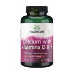 СУОНСЪН КАЛЦИЙ + ВИТАМИН D + ВИТАМИН K 3 В 1 капсули 100 броя / SWANSON CALCIUM + VITAMIN D + VITAMIN K 3 IN 1