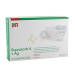 СУПРАСОРБ A+ AG ПРЕВРЪЗКА ОТ КАЛЦИЕВ АЛГИНАТ + СРЕБРО 5 x 5 см 10 броя / LOHMANN & RAUSCHER SUPRASORB A+ Ag ANTIMICROBIAL CALCIUM ALGINATE WOUND DRESSING 5 x 5 cm