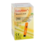 ТЕСТ ЛЕНТИ ЗА ИЗМЕРВАНЕ НА ПИКОЧНА КИСЕЛИНА 25 броя / EASYMATE BLOOD URIC ACID 