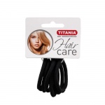 ТИТАНИЯ ЧЕРЕН ЛАСТИК ЗА КОСА модел 7868 6 броя / TITANIA BLACK HAIRBAND model 7868