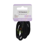 ТИТАНИЯ ЧЕРЕН ЛАСТИК ЗА КОСА модел 7812 6 броя / TITANIA BLACK HAIRBAND model 7812