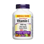 ВИТАМИН C 1000 TR (с удължено освобождаване) таблетки 180 броя / WEBBER NATURALS WITAMIN C 1000 TIME RELEASE 