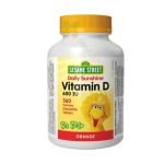 ВИТАМИН D3 ЗА ДЕЦА дъвчащи таблетки портокал 600 IU 360 броя / WEBBER NATURALS VITAMIN D3 SESAME STREET FOR KIDS gummies with orange  
