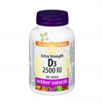 ВИТАМИН D3 таблетки 2500IU 180 броя /  WEBBER NATURALS VITAMIN D3 